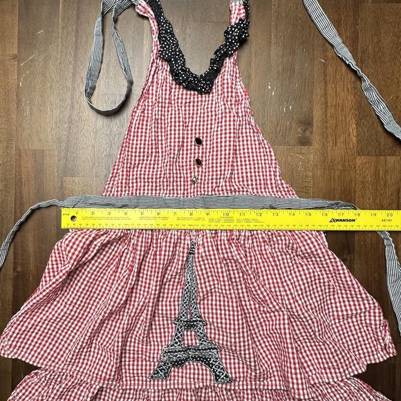 Sur La Table Apron Womens One Size Gingham Ruffle Paris Eiffel Tower Polka Dot - Picture 5 of 12